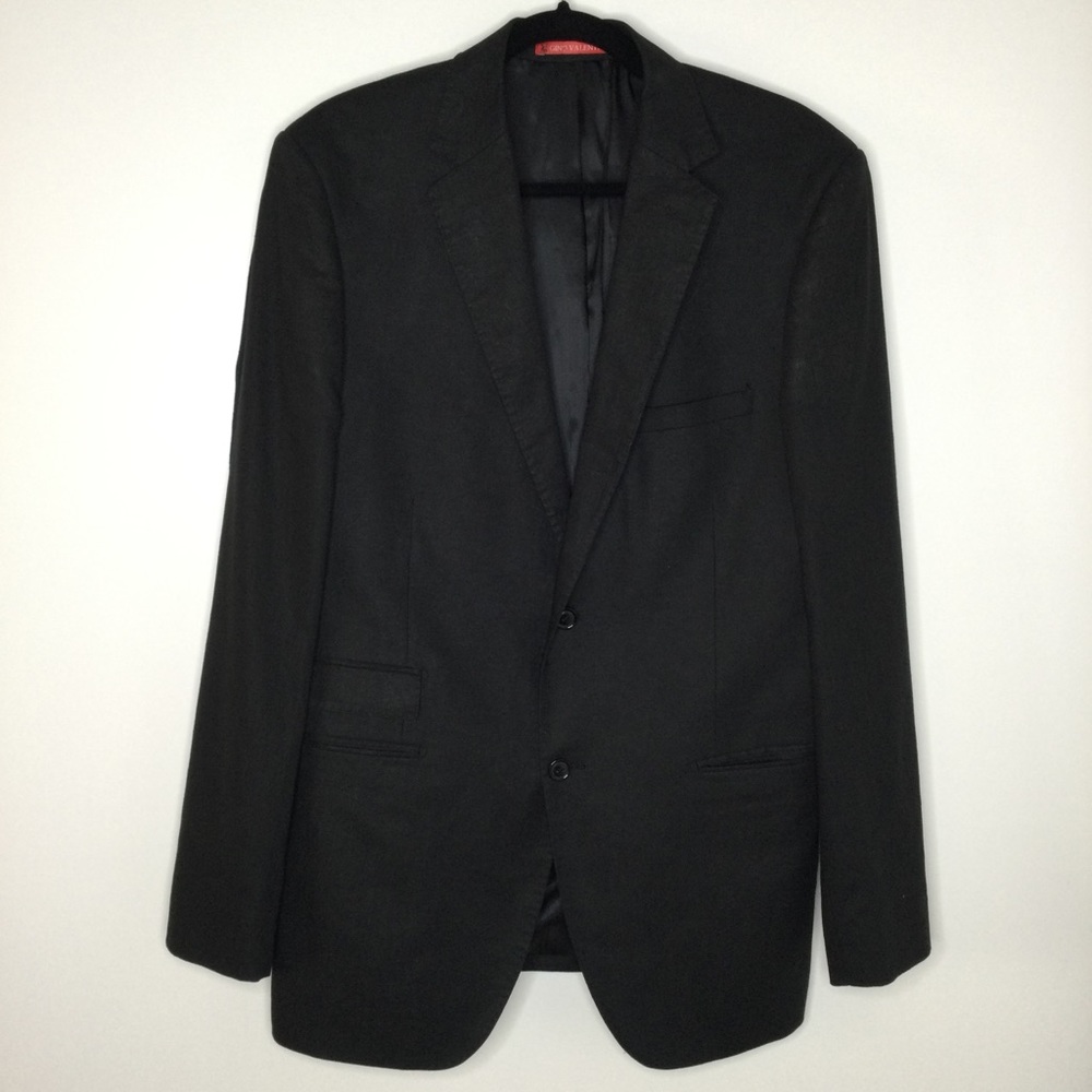 GINO VALENTINO Linen and Cotton Sport Coat Black Size 42L
